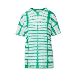 NEW STUDIO 189 women's hand batik cotton t shirt in shibori green